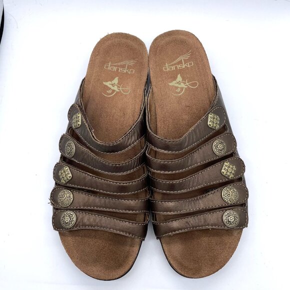 Dansko Janie Leather Five Strap Slip On Sandals, 39 - Picture 5 of 10